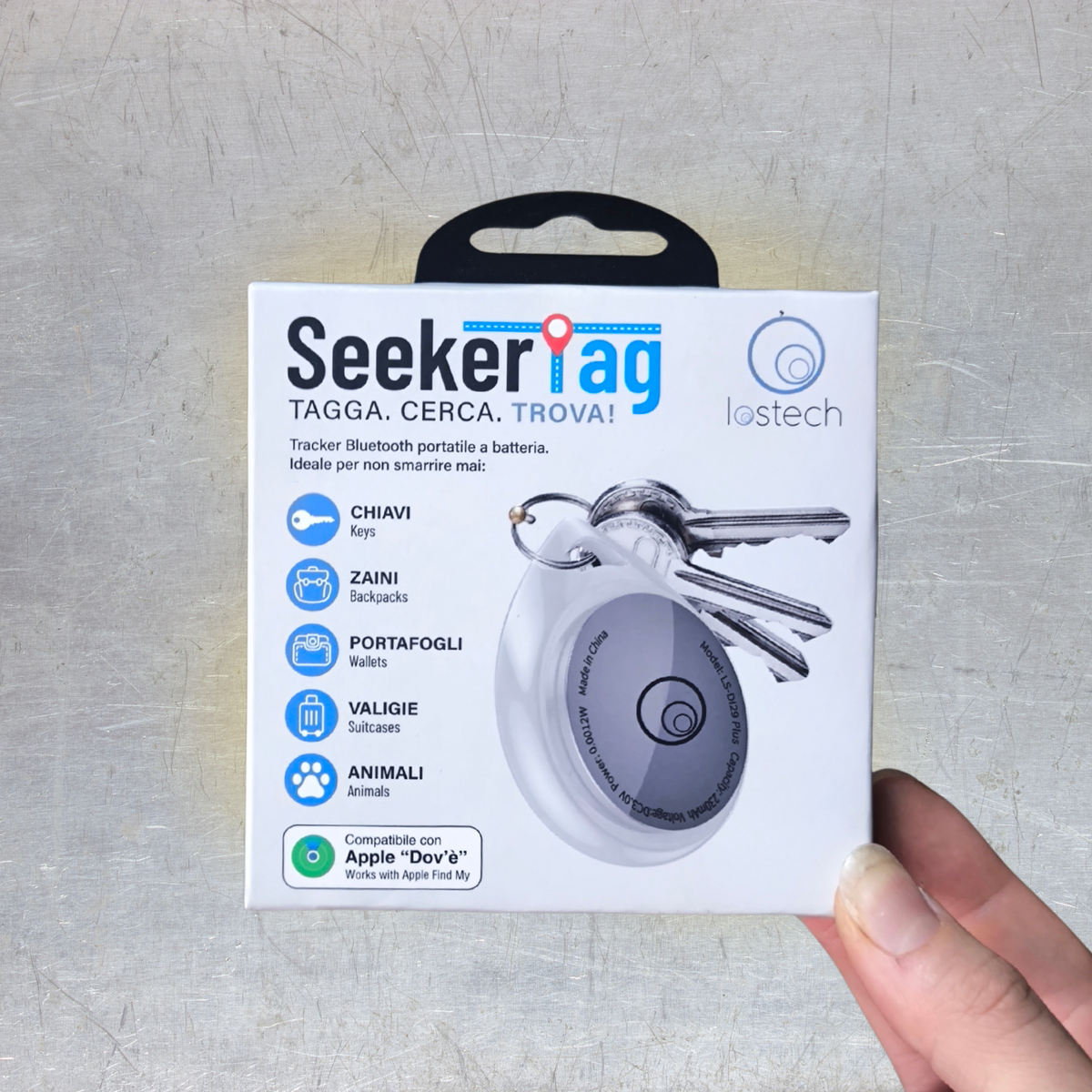 Seeker Tag – Tracker Bluetooth Portatile (compatibile con Apple Dov'è) Lostech