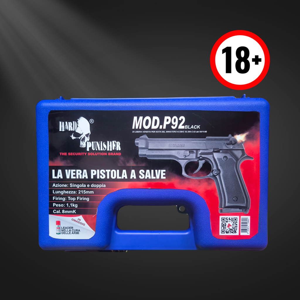 Pistola a Salve Mod. P92 Black – Cal. 8mmK - Hard Punisher