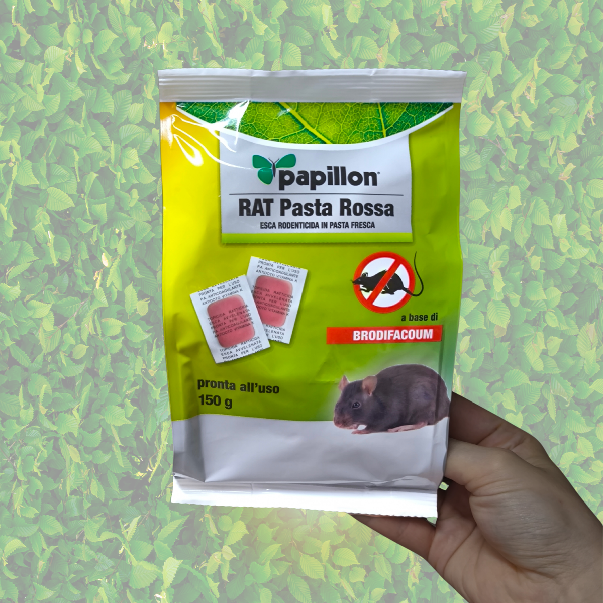 Esca Rodenticida RAT Pasta Rossa Papillon