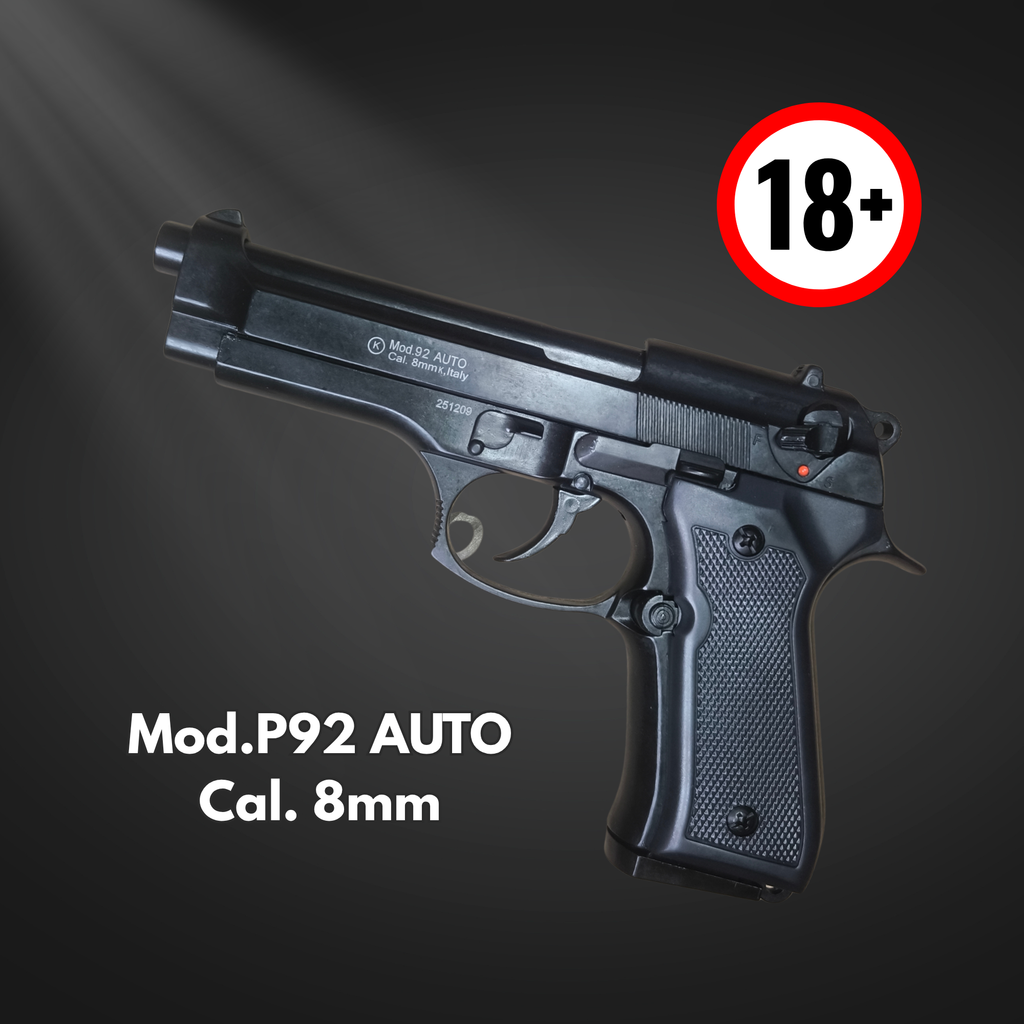 Pistola a Salve Mod. P92 Black – Cal. 8mmK - Hard Punisher
