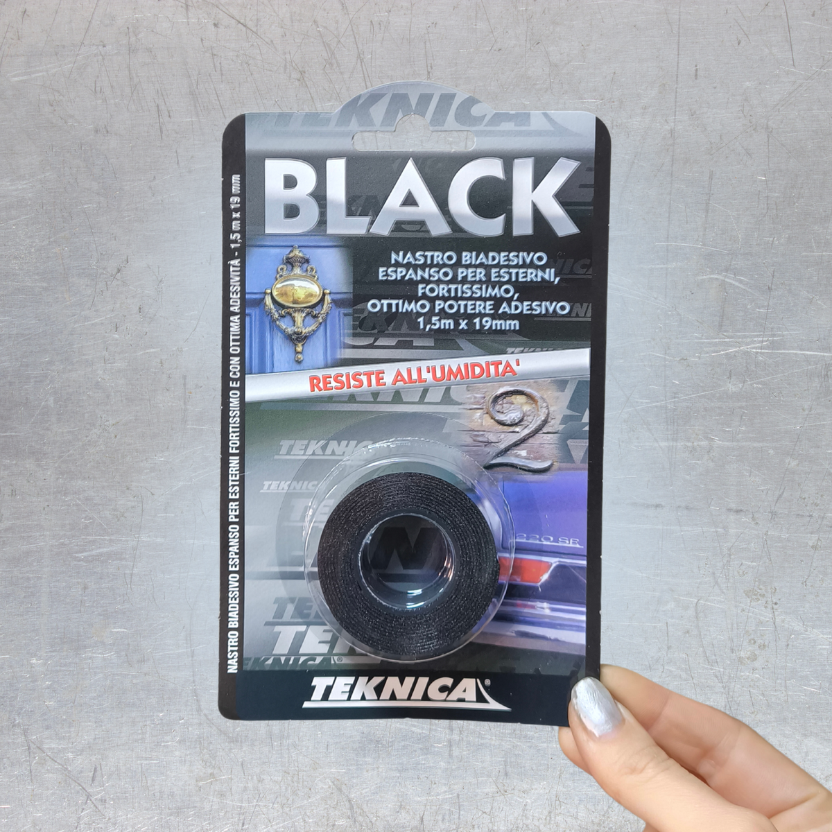Nastro Biadesivo Espanso Black per Esterni 1,5M x 19mm - Teknica