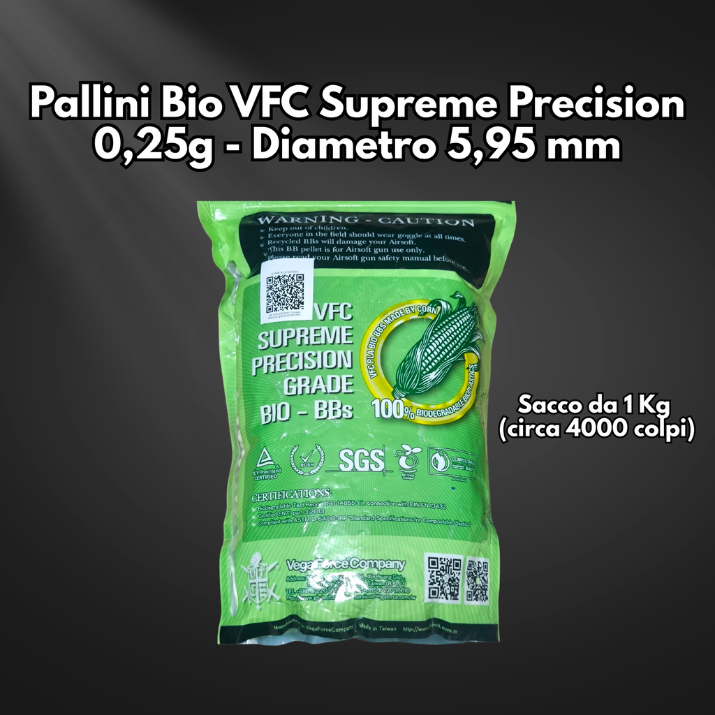 Pallini Bio VFC Supreme Precision 0,25g – Confezione da 1 Kg (Vega Force Company)